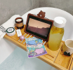 Bathtub Caddy Tray Crafted Bamboo Bath Tray Table Extendable Reading Rack