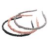 3 Pcs Skinny Satin Headbands Women Pleated Solid Color Hairbands Silk Imitation Hair Hoop