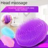 2pcs Silicone Head Massager Hair Combs Shampoo Scalp Massage Hair Washing Comb Body Shower Brush Bath Spa Slimming Beauty Tools