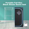 Full Size Portable Black Steam Sauna tent‚ÄìPersonal Home Spa, with Steam Generator, Remote Control, Foldable Chair, Timer and PVC Pipe Connector Easy