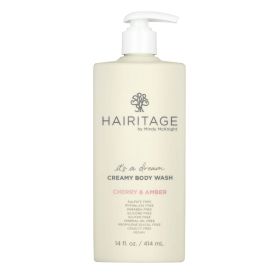 Hairitage It's A Dream Cherry & Amber Scented Creamy Body Wash for Women, Men & Kids A√ßa√≠ Fruit Extract for All Skin Types Vetiver & Guaiac Wood Ess