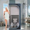 Portable Plus Type Full Size Far Infrared Sauna tent. Spa, Detox ,Therapy and Relaxation at home.Larger Space,Stainless Steel Pipes Connector Easy to