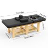 80 Inches Wide Six legs - Quality Leather Beauty Spa Furniture Massage Table Bed Wooden Facial Bed Wooden Beauty Bed - Black