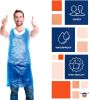 Disposable PE Aprons 28" x 46". Pack of 100 Blue Polyethylene Aprons 1 mil. Poly Liquid-Proof Workwear. Industrial Uniform Aprons for Men; Women. Unis