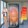 Portable Plus Type Full Size Far Infrared Sauna tent. Spa, Detox ,Therapy and Relaxation at home.Larger Space,Stainless Steel Pipes Connector Easy to