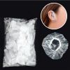 100pcs Disposable Ear Covers; Plastic Waterproof Ear Protectors Elastic Clear Ear Caps Salon Hairdressing Dye Shield Earmuffs For Hair Dye; Shower; Sp