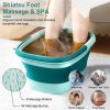 2 Pack Collapsible Foot Bath Basin 15L/4Gallon Foot Soak Tub Multifunctional Foot Bucket with Handle 8 Massage Rollers 54 SPA Bumps