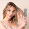 Gray Vent Hair Brush Pack of 12 Vented Detangling Brush for All Hair Types Curly Hair Detangler Brush with Plastic Bristles