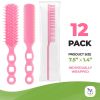 Pink Hair Brush for Men and Women 8 inch Lightweight Hair Brushes 12 Pack Plastic Vent Hairbrush Compact Curly Hair Brush Ergonomic Detangler Brush fo