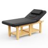 80 Inches Wide Six legs - Quality Leather Beauty Spa Furniture Massage Table Bed Wooden Facial Bed Wooden Beauty Bed - Black