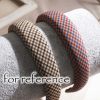 2 Pcs Thickened Plaid Headband Winter Vintage Wide Hairband Padded Headband Checkered Hair Hoops for Women Girls Hair Accessories