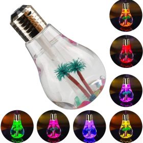 1pc 400ml Colorful Light Bulb Air Humidifier Essential Oil Diffuser Atomizer Freshener Mist Sprayer Car Home Silent Humidifier (Color: Golden)