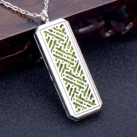 Square Essential Oil Necklace Openable Silver Pendant Perfume Accessories (style: I)