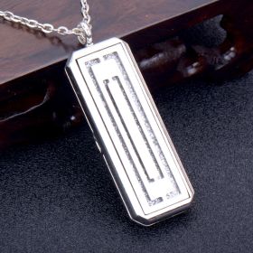 Square Essential Oil Necklace Openable Silver Pendant Perfume Accessories (style: 35)