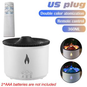 Volcanic Flame Aroma Diffuser Air Humidifier Essential Oil Diffusers Smoke Ring Volcano Eruption Fragrance Machine Indoor Gifts (Ships From: CN, Color: US plug)