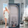 Portable Plus Type Full Size Steam Sauna tent. Spa, Detox ,Therapy and Relaxation at home.Larger Space,Stainless Steel Pipes Connector Easy to Install